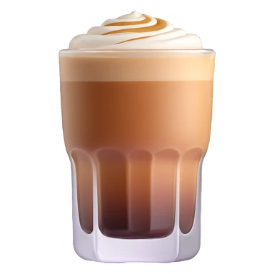Small 4.5 ounce Gibraltar glass with cortado espresso drink, smooth gradient from light brown on top to darker at bottom, no white froth, just smooth milk and espresso integration sticker