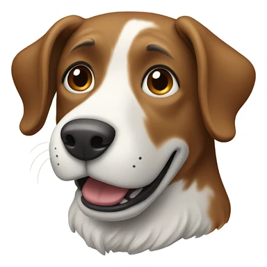 Large brown and white dog in boots sticker