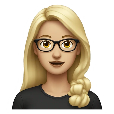 Woman medium length light blonde hair glasses with black cat in arms  sticker