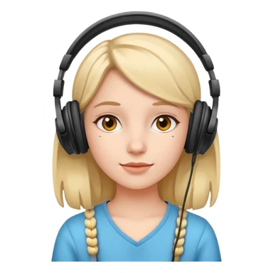 Girl with headphones on  sticker