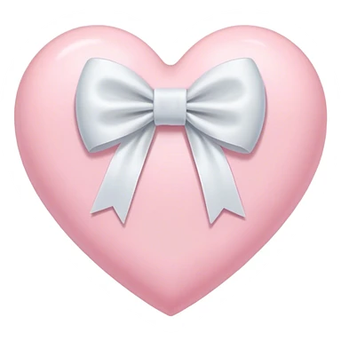 Pastel pink heart with white bow sticker