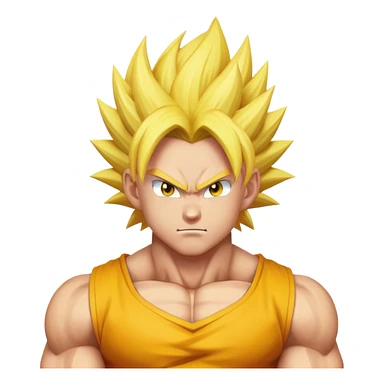 super saiyan with spiky yellow hair sticker