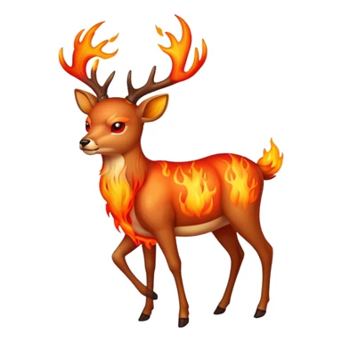 deer body angry fire sticker