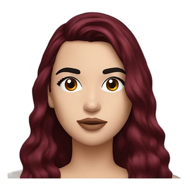 Dua Lipa with dark red hair sticker