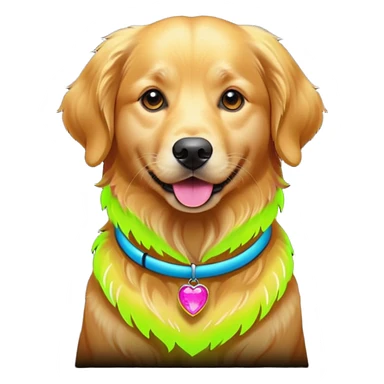 DOG wearring neon fashion sticker