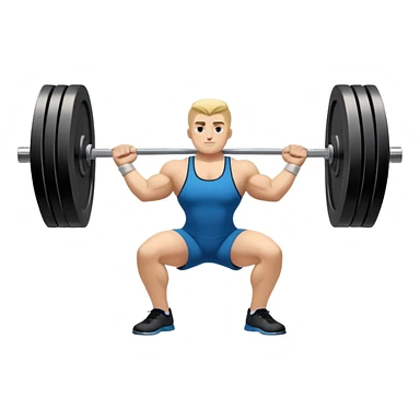 Emblem symbolizing weightlifting, featuring a barbell with heavy weights on either side, lifted above a strong, determined figure. The design conveys strength, focus, and the precision required in the sport. The barbell is centered, with a dynamic, bold style to emphasize power and athleticism.  sticker