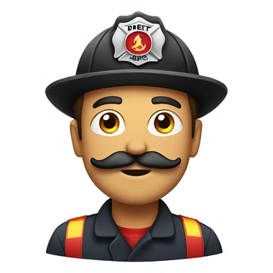 Firefighter with mustache  sticker
