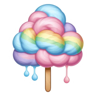 Colorful rainbow cotton candy cloud sticker