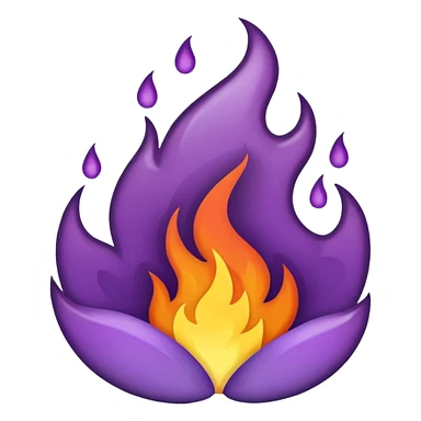 plain purple no orange color fire sticker