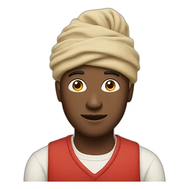 Man in beige turban and red shirt sticker