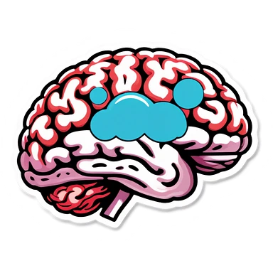 Brain getting cleaned sticker