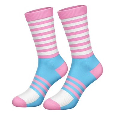White sports socks with pastel pink stripes, minimal style sticker