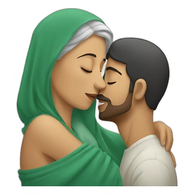 Saudi man kissing his mother sticker