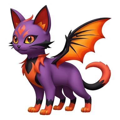 Liepard-Noibat-Litten-Sprigatito-Pokémon-fusion-creature (full body) sticker