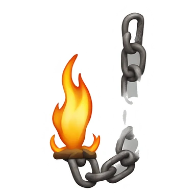 a chain that holds the flame of a fire on a leash sticker