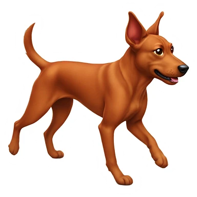 realistic solid red dog with pointed ears running sticker