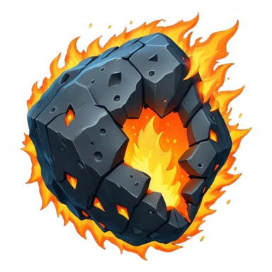 asteroid on fire sticker