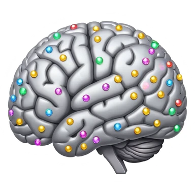 Brain with creativity colored sparkles around it sticker