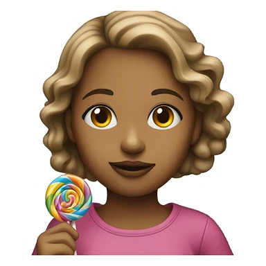 girl holding a lollipop sticker