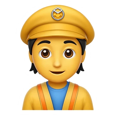 Kafasına şapka olan ve göz kırpan emoji sticker