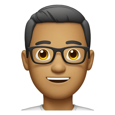 a developrt wih glasses, a trim cut hair asian color fiipino sticker