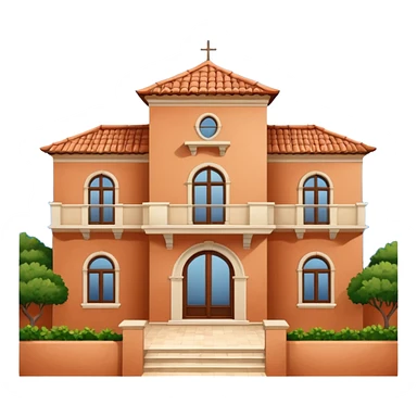 Mediterranean villa with terracotta roof sticker