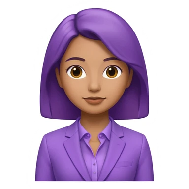 lavender-purple women’s Suit, smooth rounded neckline, simple design, glossy surface, plain background, Memoji-style. sticker