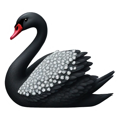 black swan with diamonds sticker