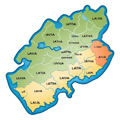 Map of Latvia  sticker