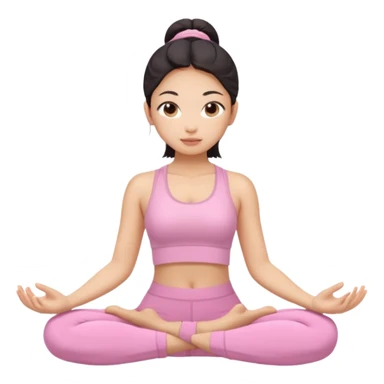 asian yoga girl light pink clothes  sticker