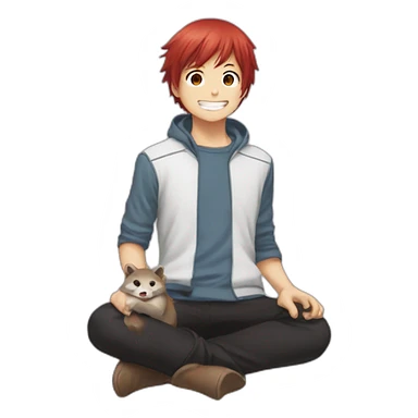 Dabi todoroki avec une loutre sticker