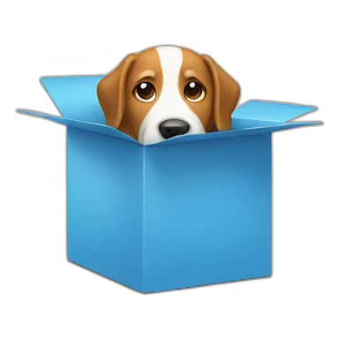 dog in a box sticker