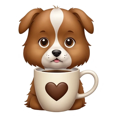 Dog with coffee sticker