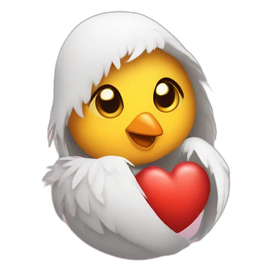 Chick with lof of hearts sticker
