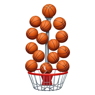red basketball rack sticker