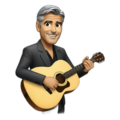 George Clooney playing the guitar sticker
