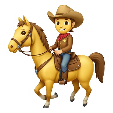 Cowboy smiley on a horse sticker