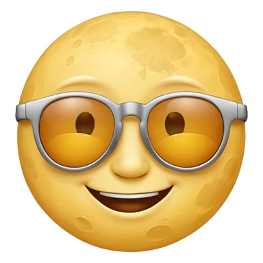 a smiling moon with sunglasses sticker