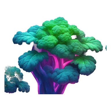 Sparkling holographic cyan blue neon pink graffiti Hemp 420 plant growing with rainbow sparkly broccoli sticker