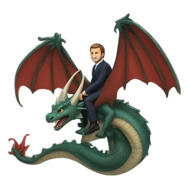 macron on a dragon sticker