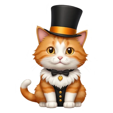 cat wearing a tophat sticker