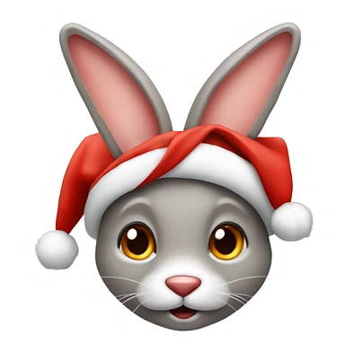 Grauer Hase mit roter weihnachtsmütze sticker