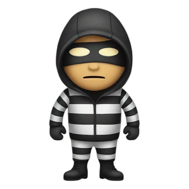 A thief in a mask and striped uniform sticker