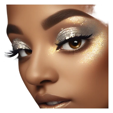 Glittery silver eyeshadow  sticker