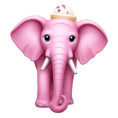 Pink elephant with an ice cream  sticker