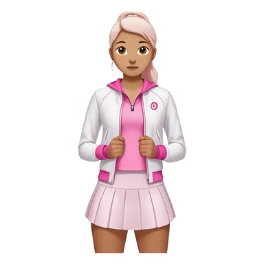 Lululemon pink shirt and short white jacket and white skirt  sticker