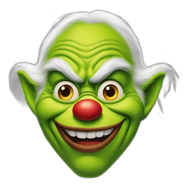 The grinch clown make up sticker