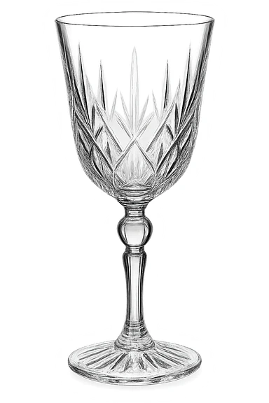 white crystal wine glass sticker