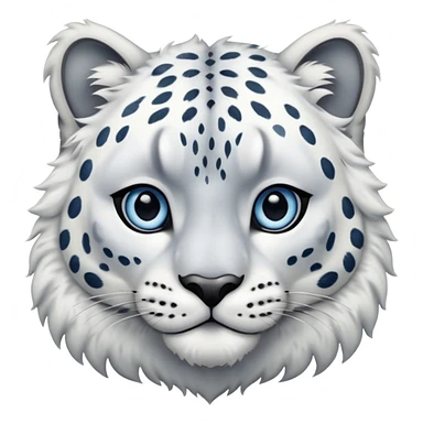 Deformed Snow leopard-Eyes are long and blue sticker