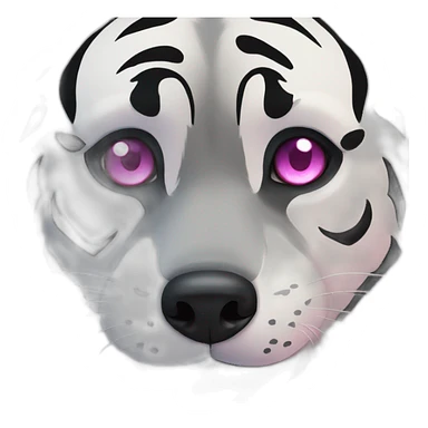 Black wolf  blue eyes kiss gray tiger pink eyes sticker